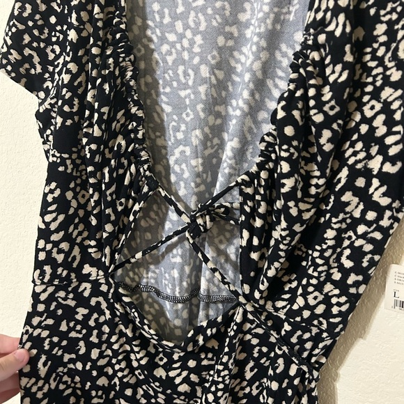 NWT Free People Marsaille Cut Out Mini Dress Black Combo Size Large Wrap Strings - Picture 3 of 11